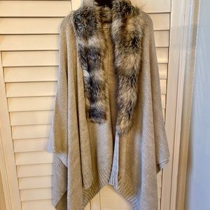 Faux fur sweater wrap
